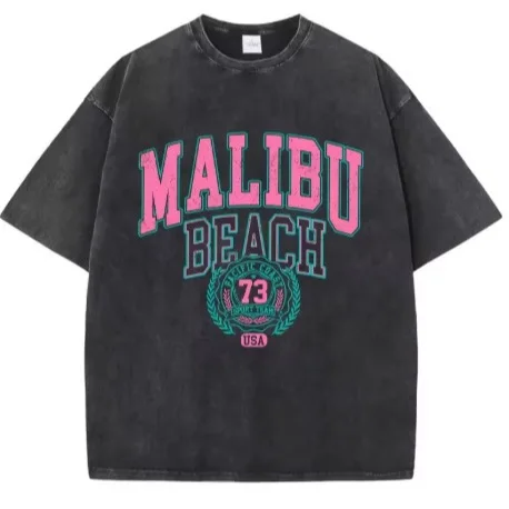 

Washed Beach Graphic Cotton T Shirt Oversized Unisex Crewneck Tee