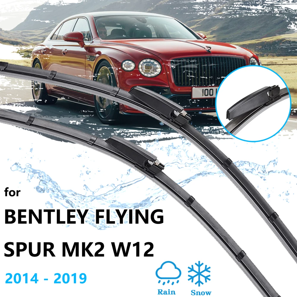 

For Bentley Flying Spur MK2 W12 2014~2019 Front Wiper Blades Window Windshield Windscreen Cleaning Brushes Auto Replacement Part