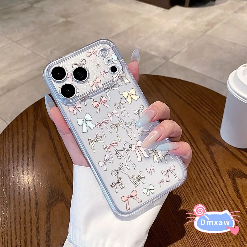 Colorful Pink Blue Bowknot Case For OnePlus Turbo 6X Pro Nord N300 N200 N30 N20 SE CE5 CE4 Lite 5 3 5G 4G Clear Casing