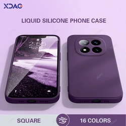 Liquid Silicone Phone Case for Xiaomi Redmi Note 14 Pro+ Pro Plus High Qualtiy Gel Soft Original Square Protect Back Cover Funda