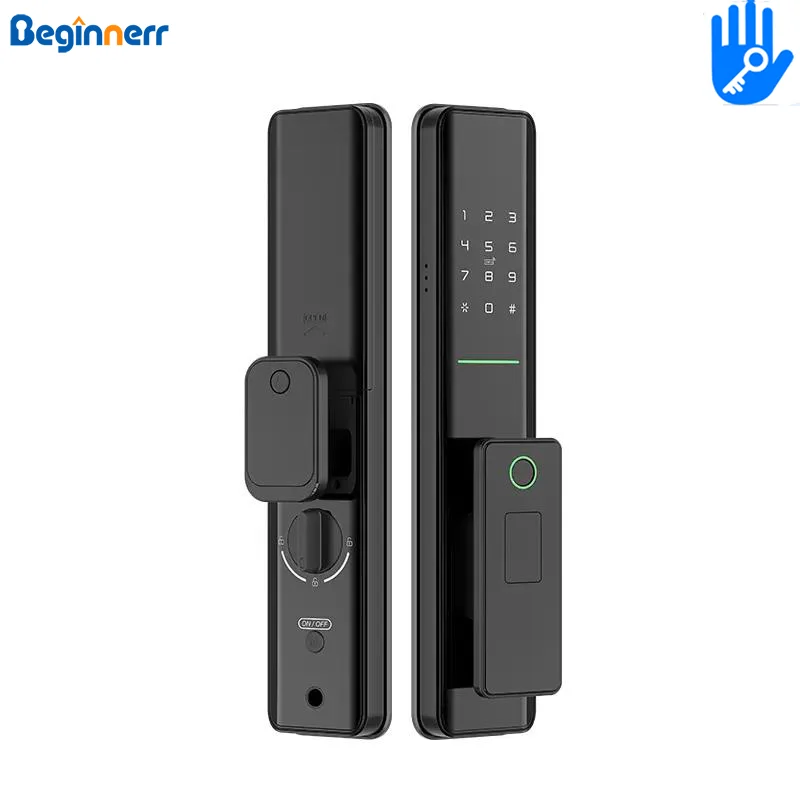 

PushPull Lock electronic 6068 mortise TTlock Fingerprint Card Password 8*AA Alkaline battery Doorbell Smart Automatic Door Lock