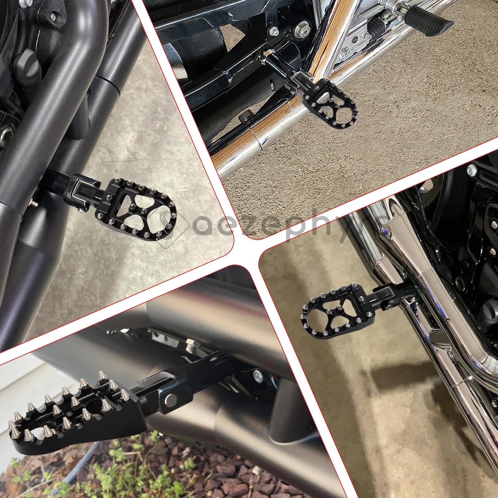 Motorcycle Rear Passenger Foot Pegs MX Wide Fat Footrests For Harley Softail Fat Boy 114 Street Bob Breakout Low Rider 2018-2025