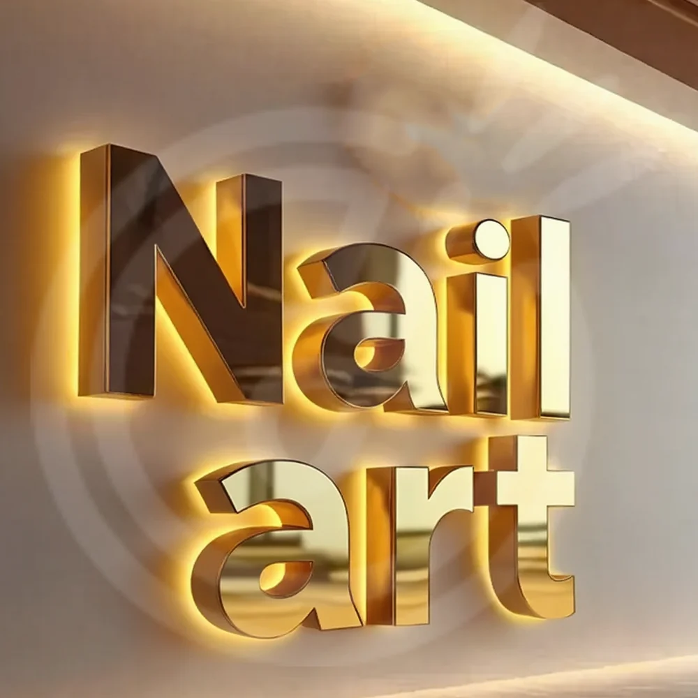 

Custom 3D LED Light Up Metal Backlit Letters Sign for Storefront Business Outdoor Waterproof Illuminated Advertising Signage