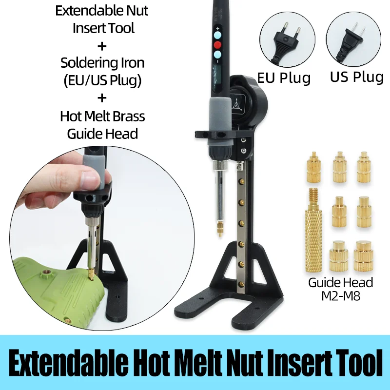 

Inserts Tool Brass Heat Set Insert Nut Implantation Machine EU/USA Digital Temp Adjustment Soldering Iron 3D Printer Accessory