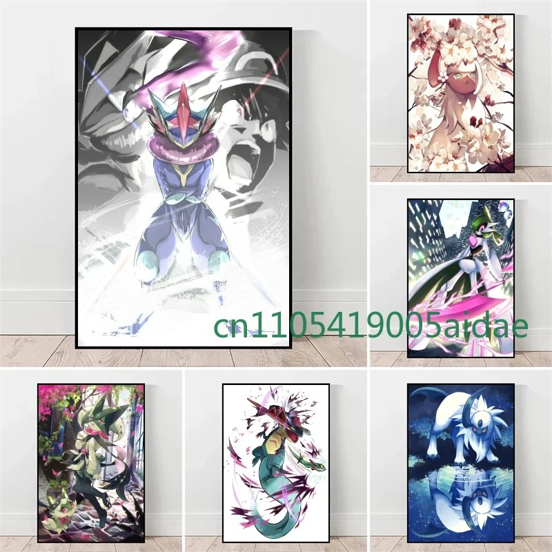 

Anime Pokemon Canvas Painting Lugia Ho-Oh Greninja Poster Print Watercolor Wall Art Picture Home Corridor Cafes Decor Kids Gifts