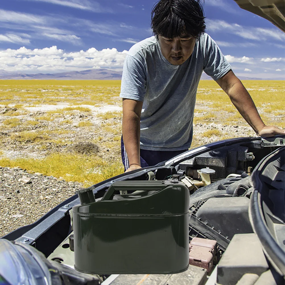 

1Set Explosion Proof Container Metal Portable Tank Car Fuel Storage Bucket 5L Engine Oil Drainer