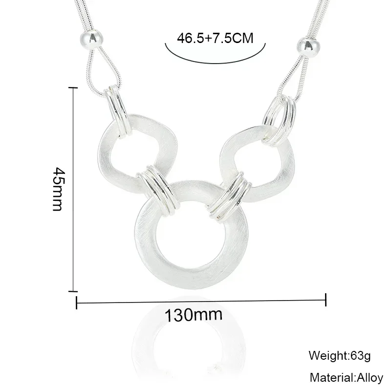 Geometric Hollow Out Chokers Exaggerated Collar Pendant Necklace for Women Vintage Clavicle Chains European and American Jewelry