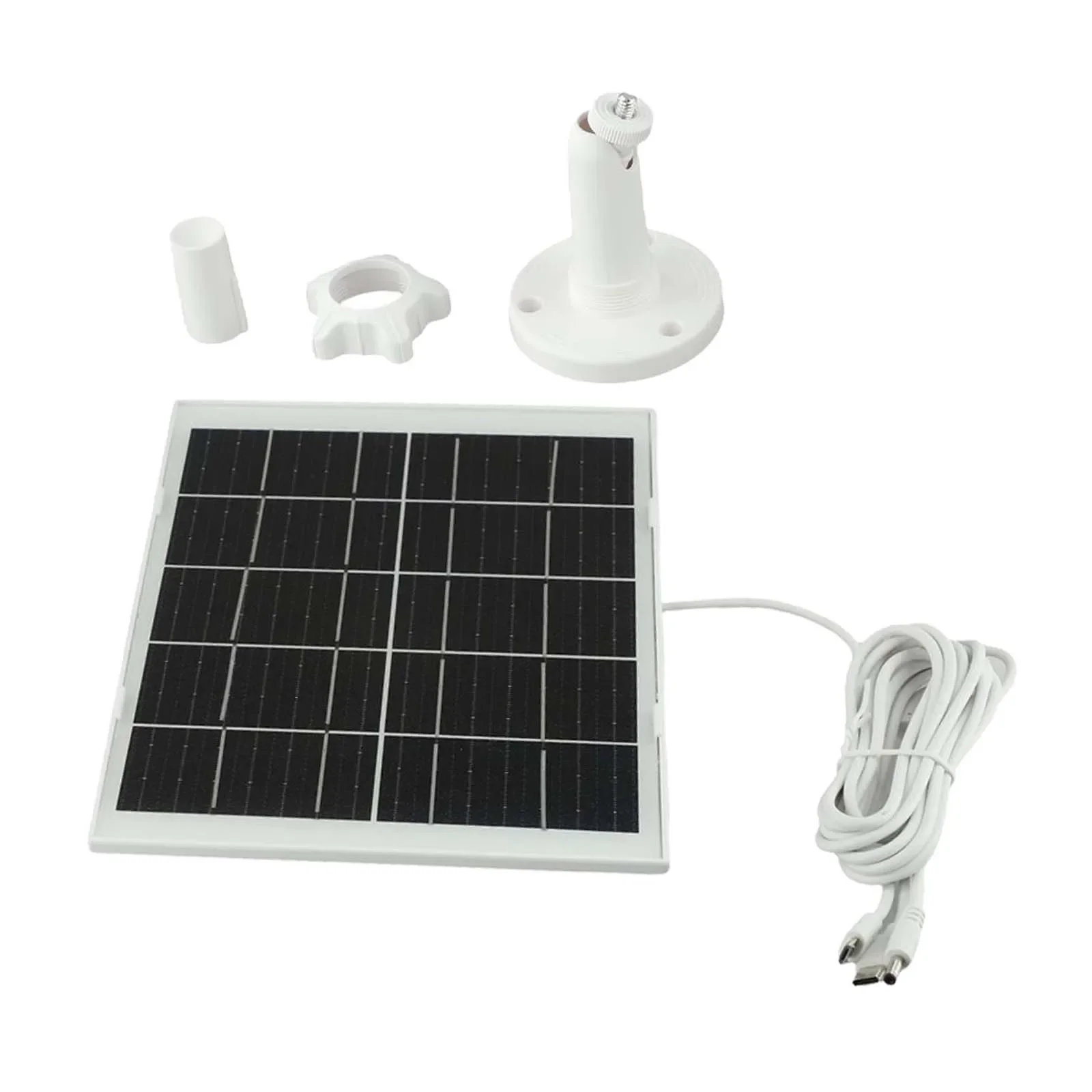 9W 5V Solar Panel with 3 in 1 Charging Cable for Low Power Battery Cameras IP66 Waterproof for All Weather Use