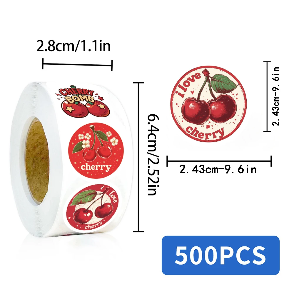 500 قطعة من ملصقات لفة الكرز الفاكهة للأمتعة والهاتف القديم والقهوة مخصصة للدراجات النارية والمناظر الطبيعية الإبداعية والكمبيوتر المحمول للبالغين #3