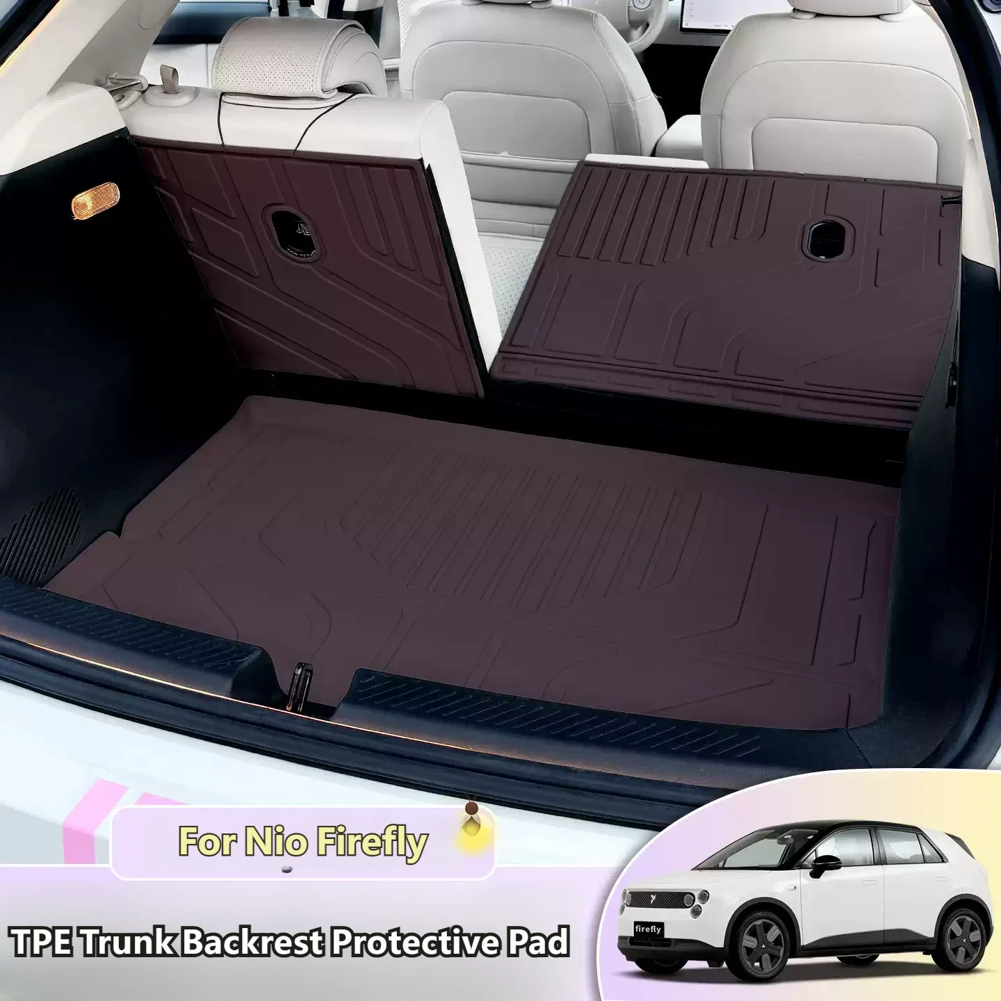 For Nio Firefly Rear Guards Seat Backrest Protective Pad TPE Trunk Mat Anti-Kick Pad Cargo Liner Anti Dirty Mat Car Interior