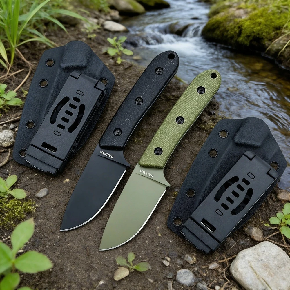 

Нож с фиксированным клинком, рукоять из микарты, ножны из кайдекса, для активного отдыха, выживания, кемпинга, охоты, туризма, многофункциональный ручной инструмент