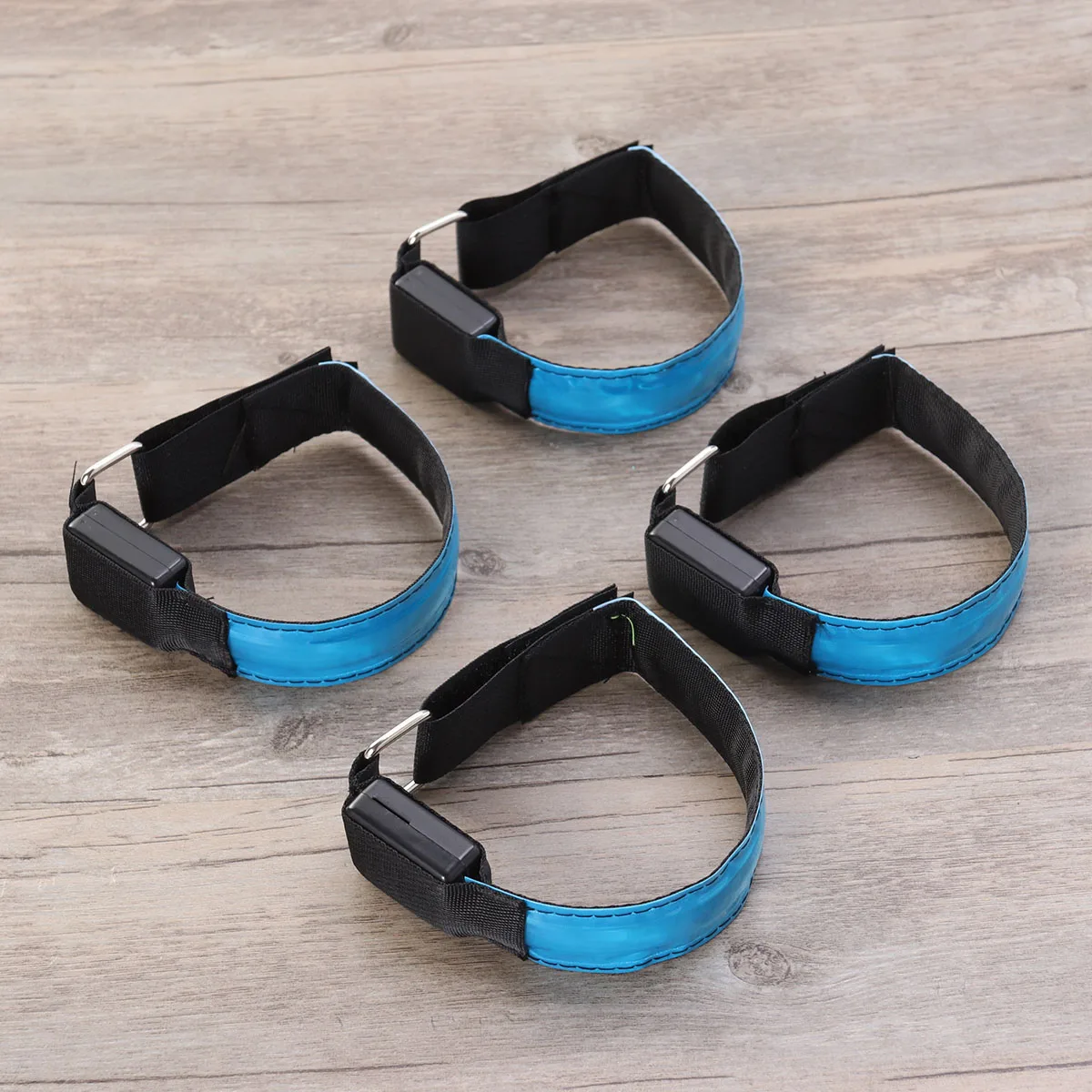 

4Pcs LED Slap Bracelet Reflective Fluorescent Wristband Lightweight Flexible Replaceable Running Jogging Dog Walking