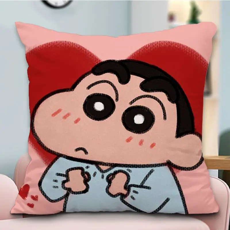 Crayon Shin-chan Kussensloop Anime Vierkante Kussenhoes Stofdicht Kussensloop Thuis Bank Woonkamer Bed Bank Decor Kussensloop