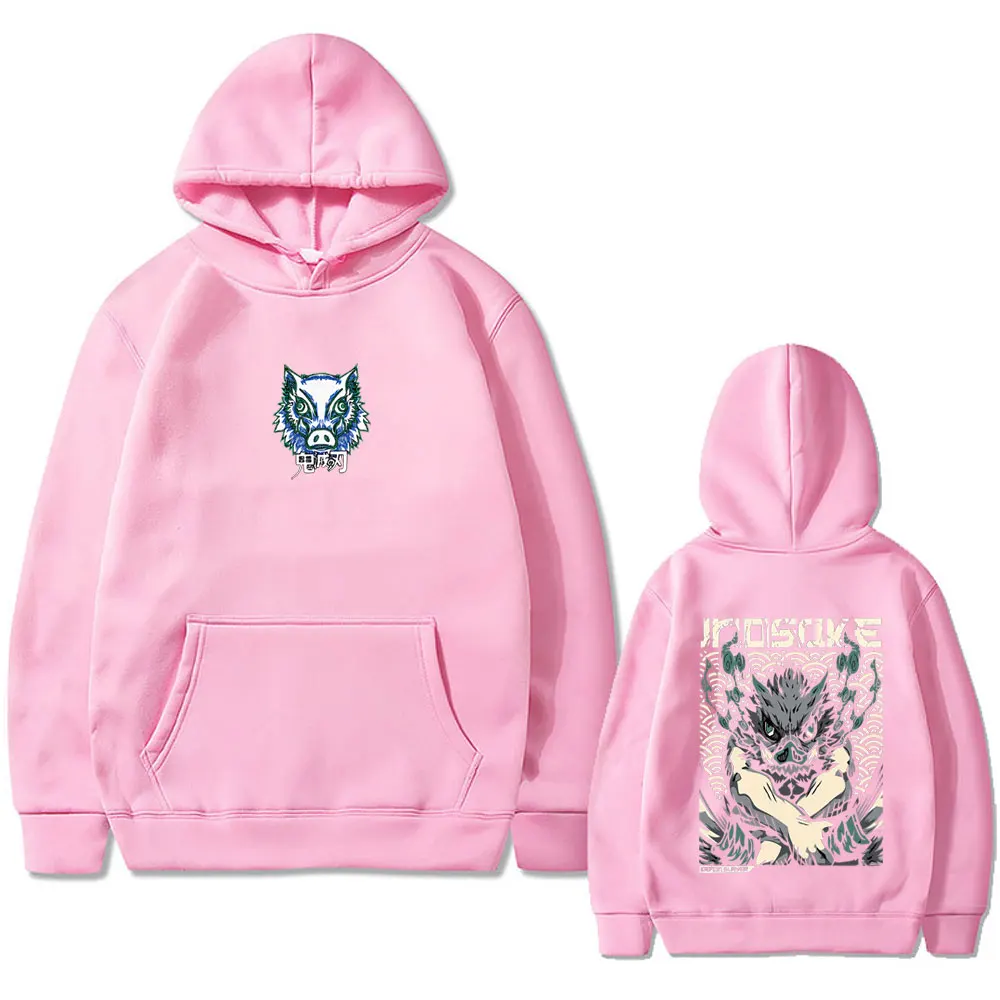 Anime Demon Slayer Hashibira Inosuke Hoodie Men Women Japanese Cartoon Casual Fleece Pullover Unisex Vintage Oversized Hoodies