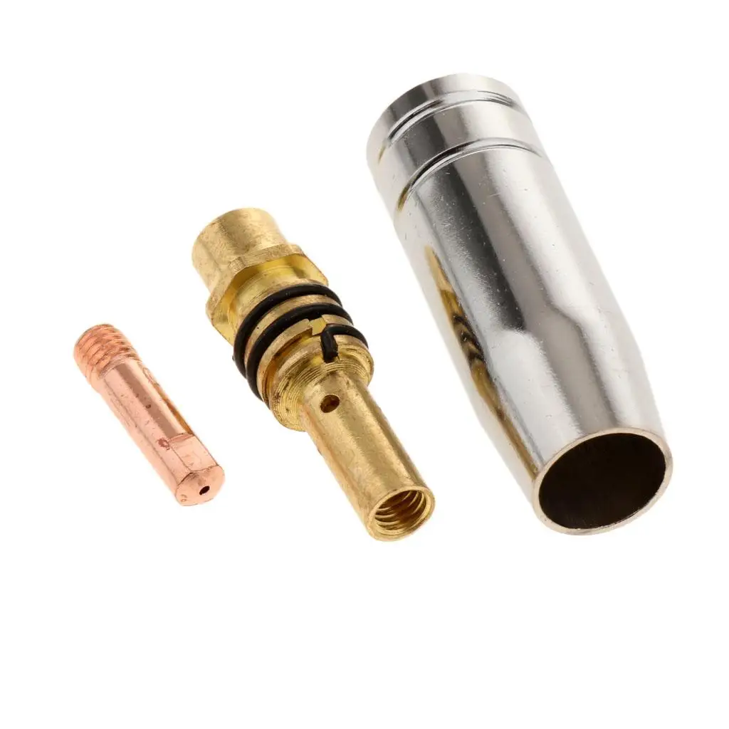 Welding Torch Kits Tip MB15AK Conductive Nozzle Connecting Rod Tool Set Welding Torch Accessories 3Pcs