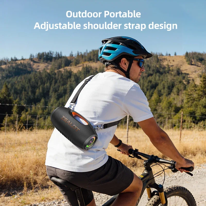 Zealot-S86 Bluetooth Speaker, 60W Power With Subwoofer Outdoor IPX6 Party Speaker, 12H Playtime, LED for Camping view 6