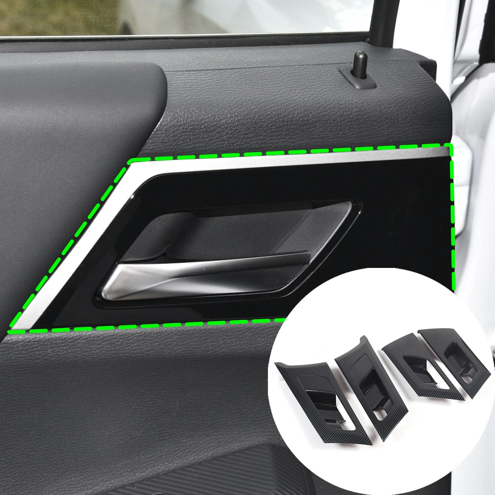 

Inner Door Bowl Cover Stylish Carbon Abs Door Cover Vehicle Interior Decoration Luxurious Car Door Handle Trim For Mitsubishi