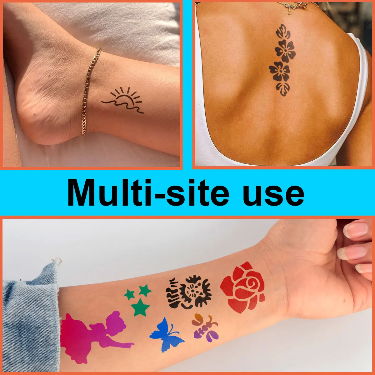 

Temporary Tattoo Stencil Templates Set Reusable DIY Painting for Face and Body Art, Christmas Eve Gifts Party Favor Supplies