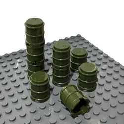 Building Block MOC Part Green Petrol Drum 2x2 Military Scene Accessories Compatible with Lego Part