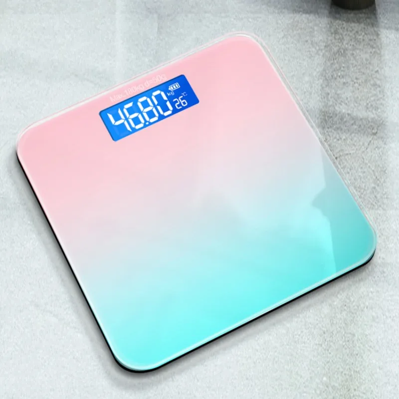 Pink Bathroom Scale Floor Digital Scale Weight Glass LED Smart Scale Electronic Balance Weight Scale