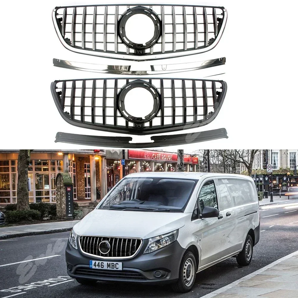 Car Front Racing Facelift Grilles Upper Grill For Mercedez-Benz W447 Metris/Vito Van 2020 2021+ GT