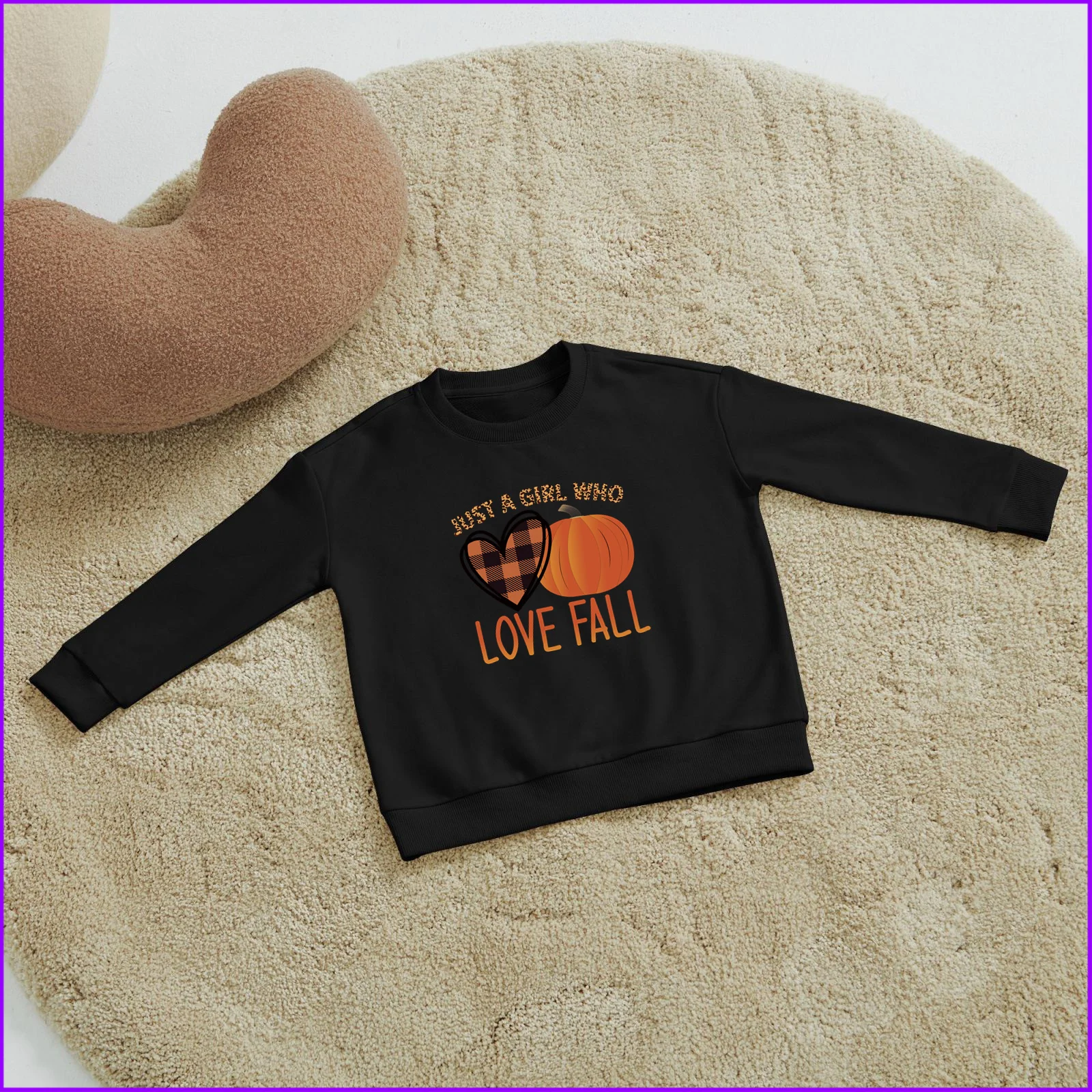 Just A Girl Who Lovev Fall Pmpkin Thanksgiving Gift Yhb1350 Kids Boys Girls Bluzy z kapturem Bluzy z kapturem Odzież Bluzy