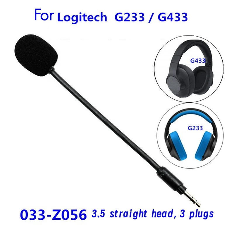 Replace 3.5Mm Microphone Mic For Logitech G233 G433 Game Headsets Gaming Headphones Microphone