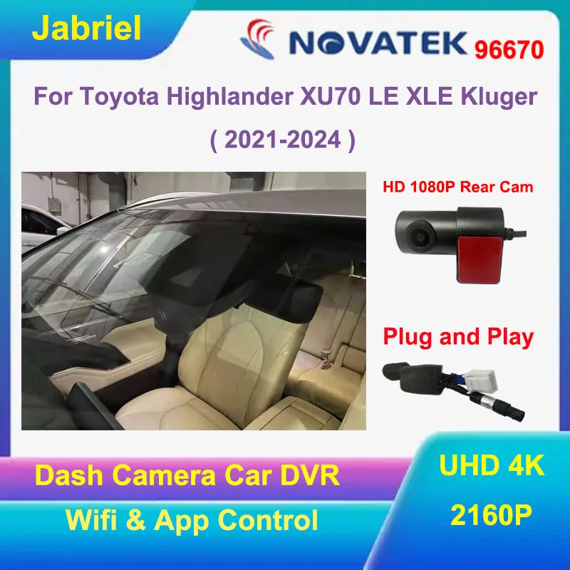 

UHD 4K Car DVR Dash Cam For Toyota Highlander XU70 Kluger 2018 2019 2020 2021 For Toyota Highlander LE XLE 2018 2019 2020 2021