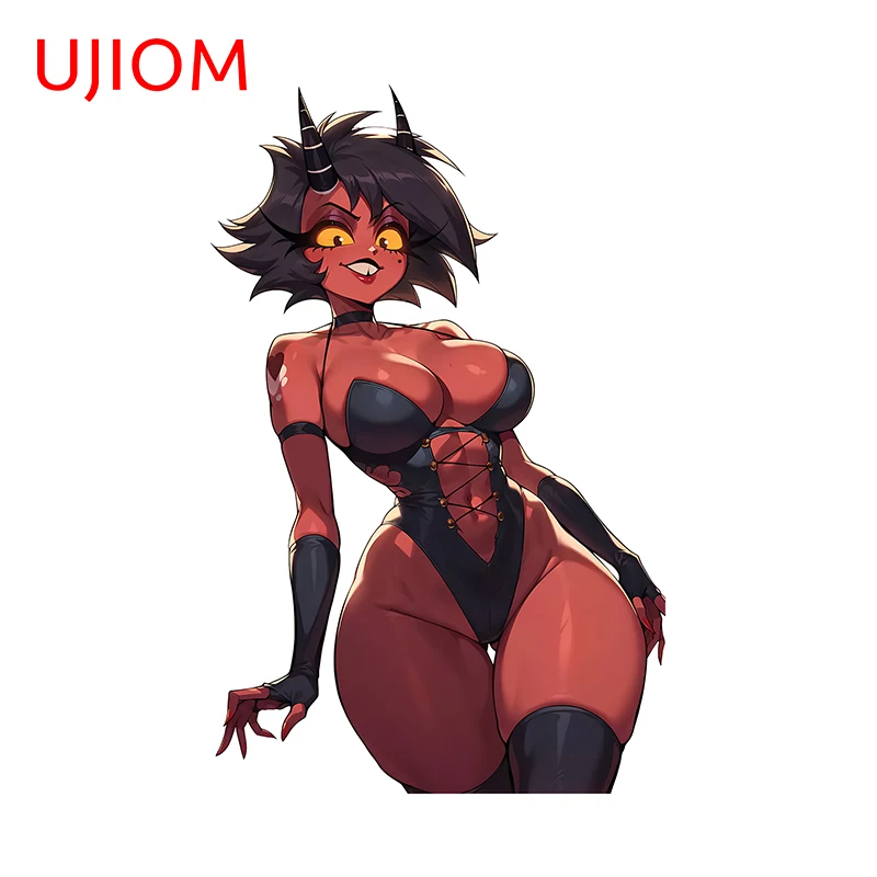 UJIOM مثير ميلي قرون الشيطان الجدار ملصق كبير الصدر الدائمة الموقف حية الكتابة على الجدران ملصق لاصق خلفية ديكور المنزل #2