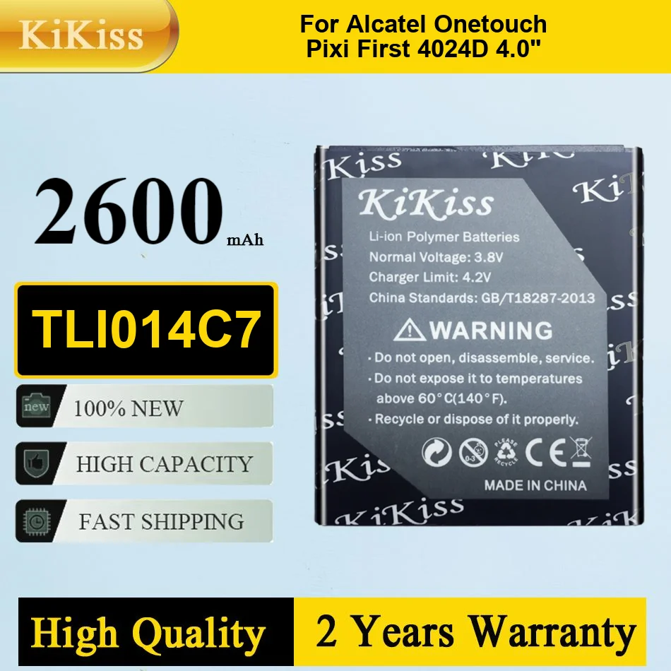 

2600Mah Kikiss Battery TLI014C7 For Alcatel Onetouch Pixi First 4024D 4.0"