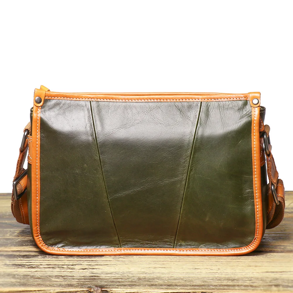 New Men's Genuine Leather Shoulder Bag with Cowhide Layer and Crossbody Design for Commuting and Messenger Purposes