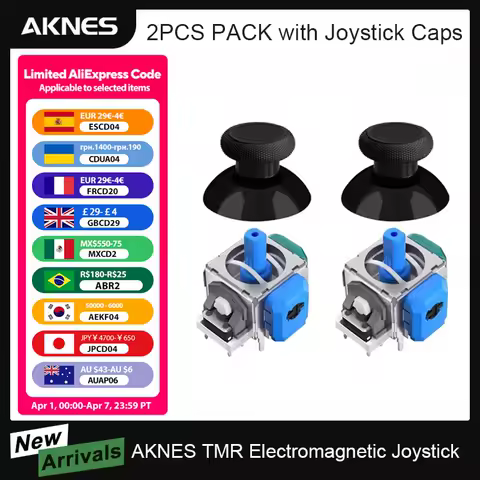 HALLPI &times; AKNES TMR Joystick for PS5 Xbox Series Controller Repair Anti-Drift Sticks for Switch Pro PS4 Game Accessories
