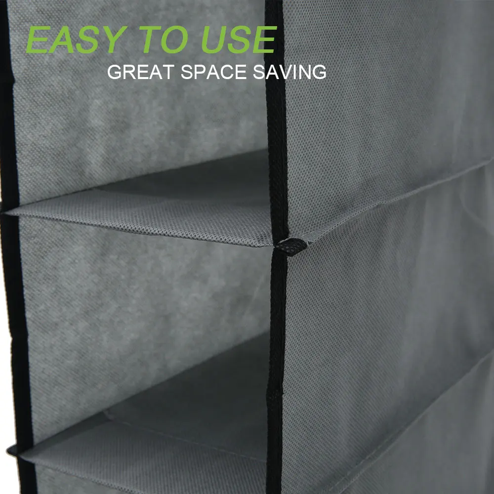 10-Shelf Hanging Shoe Organizer Multifunctional Household Foldable Wardrobe Hanging Storage Bag for Shoes Underwear Clothes