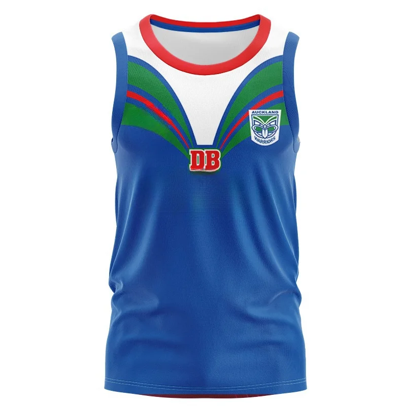 

VEST New Zealand Warriors training uniform olive jersey men's T-shirt retro versio