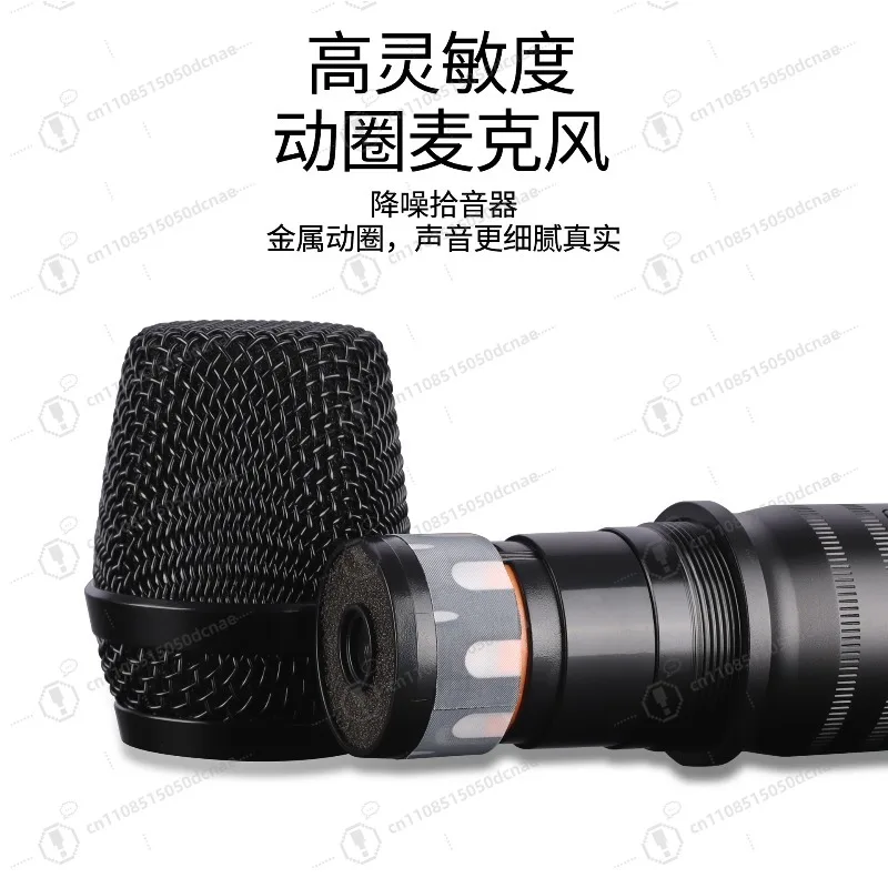 Audio Mixer with 2 Wireless Microphones Bluetooth Karaoke System for Singing Home Stage