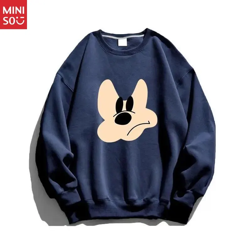 سويت شيرت ديزني فينتاج للجنسين، بلوفر كبير الحجم ثقيل الوزن للارتداء لجميع المواسم