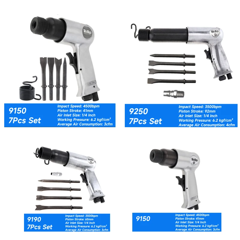 Air Hammer Professional Handheld Pistol Gas Impact Shovels Small Rust Remover Pneumatic Tool Kit Powerful Gun Chisels