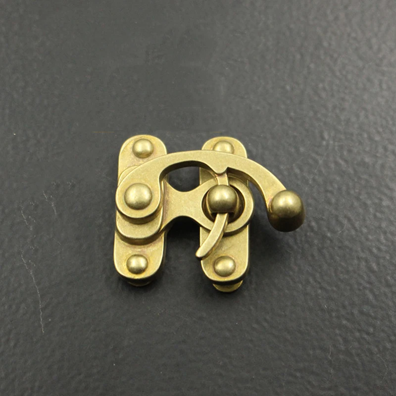 Brass Bag Lock Horn Hook Buckle Case Metal Antique Insert Lock Decorate Leather DIY Craft Hardware Accessories