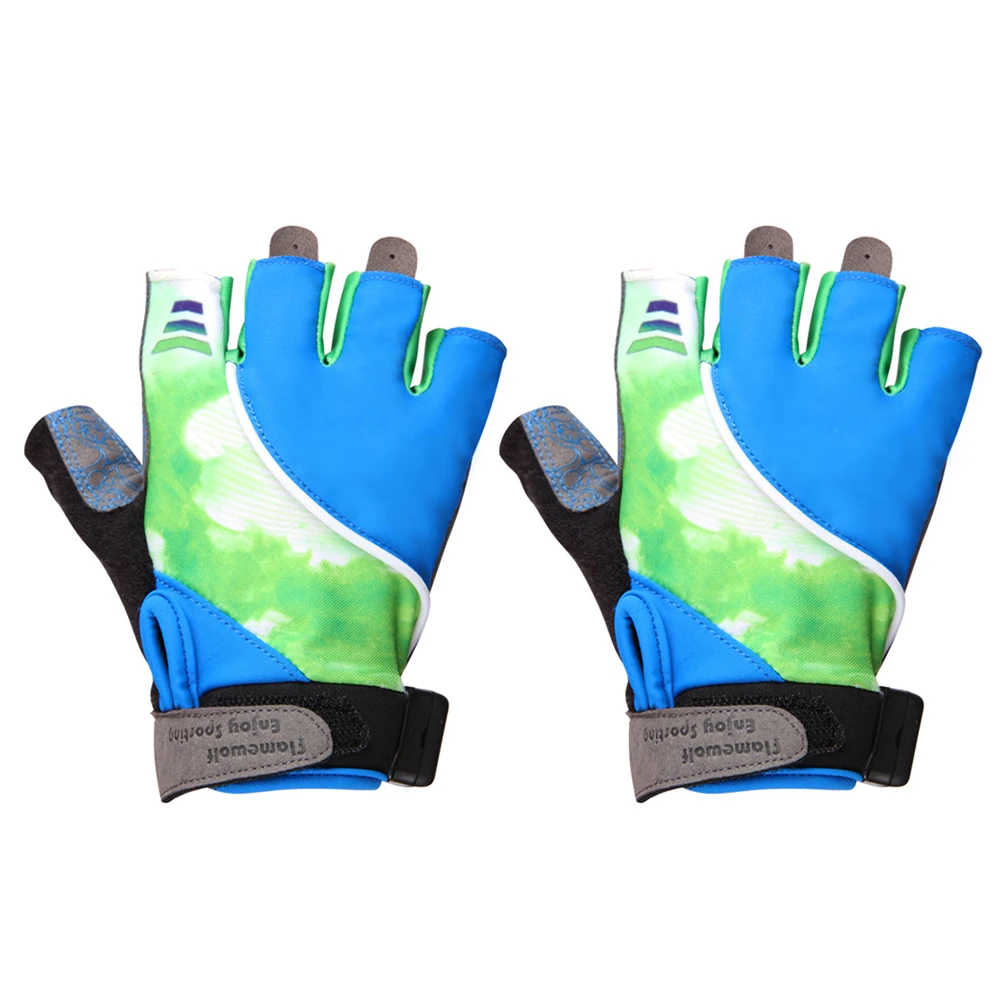 

Cycling Gloves Breathable Shockproof Half Finger for Riding Blue Sports Lightweight Outdoor Activities Driving Jogging Fishing
