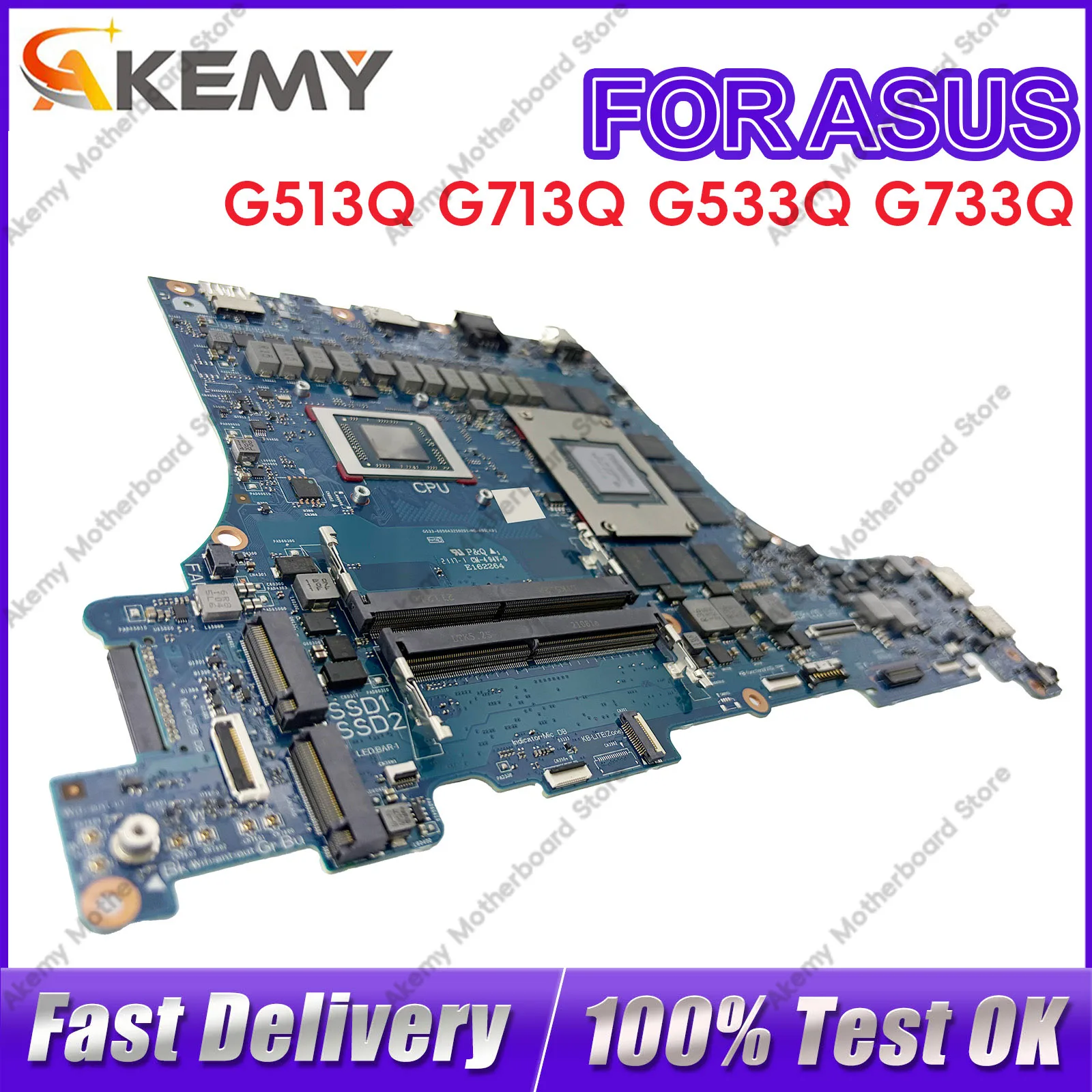 

6050A3250201 G513Q Laptop Motherboard For ASUS ROG Strix G15 G513QM G513QS G513QR Mainboard With R5 R7 R9 CPU tests OK fast ship