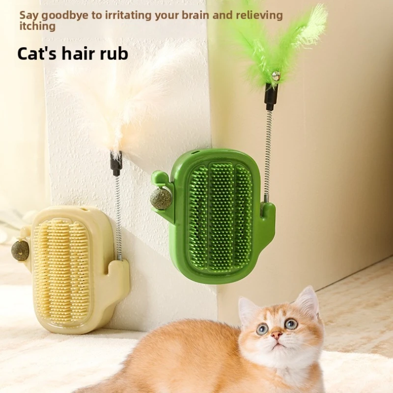 

3-in-1 One Hair Rubbing Cat Toy Specifically Designed Wall Corners Table Corners with A Mint Ball Feather Stick Fun Pet Supplies