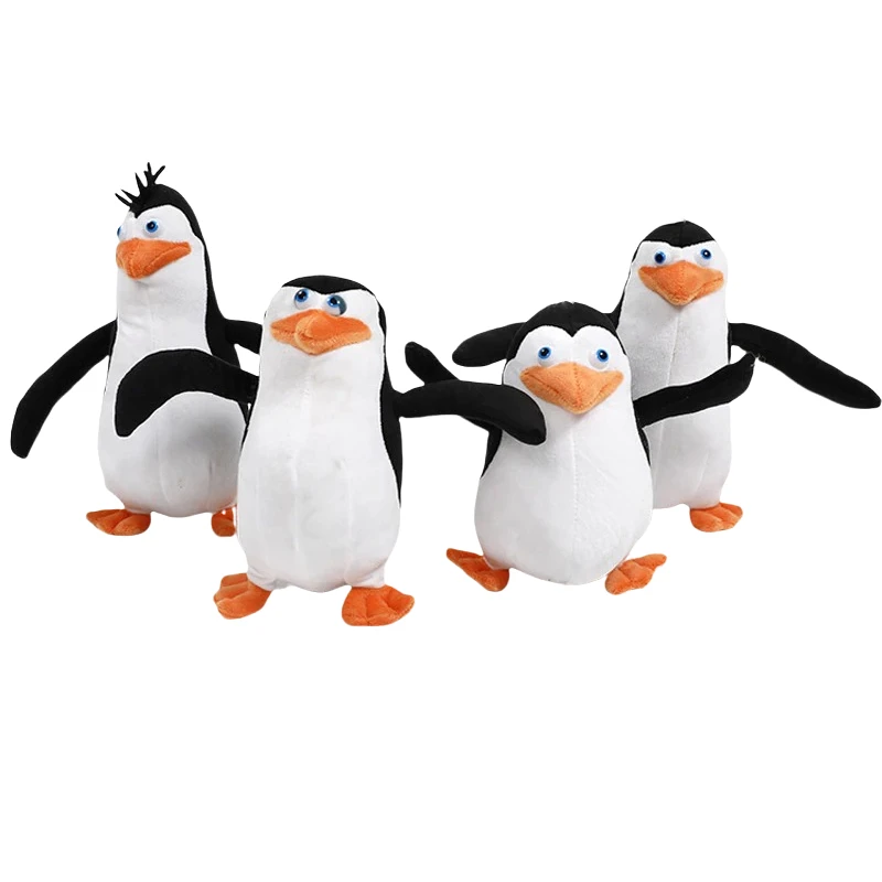 Juguetes de peluche de Madagascar para niños, pingüino de Madagascar, hermano mayor, principiante, animales de peluche suaves, muñeca, regalos, 4 piezas por lote