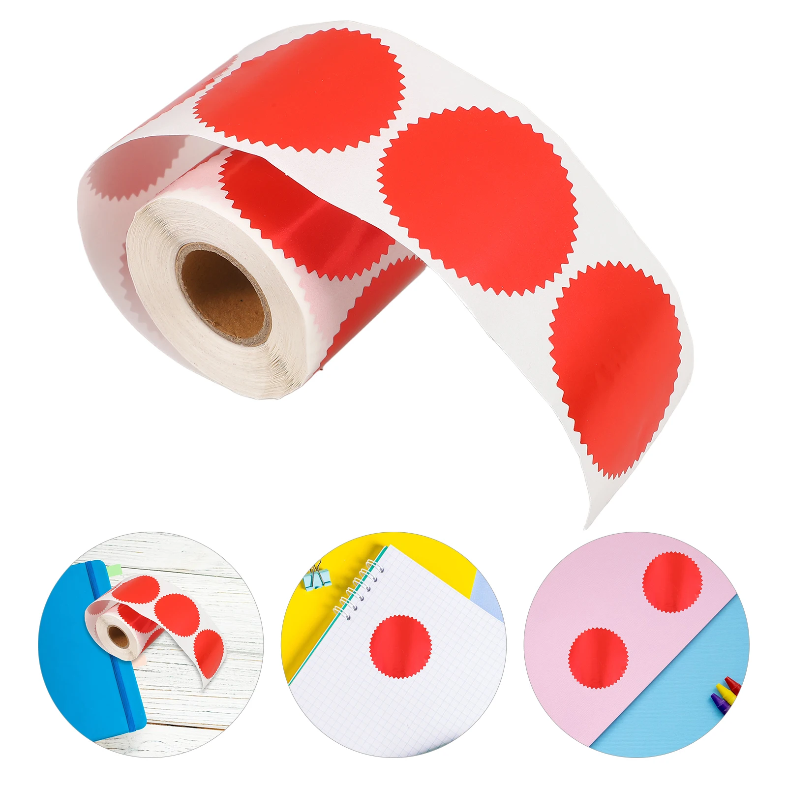 

250pcs Blank Embossing Labels Red Self Adhesive Serrated Edge Certificate Sealing Stickers For Wedding Invitations Graduation