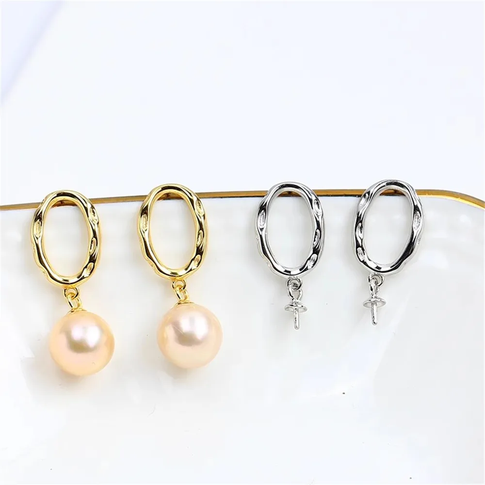 

S925 Sterling Silver Pearl Earring Settings DIY Jewelry Making Supplies Blank Earring Posts for Handcrafted Accessories No Pearl