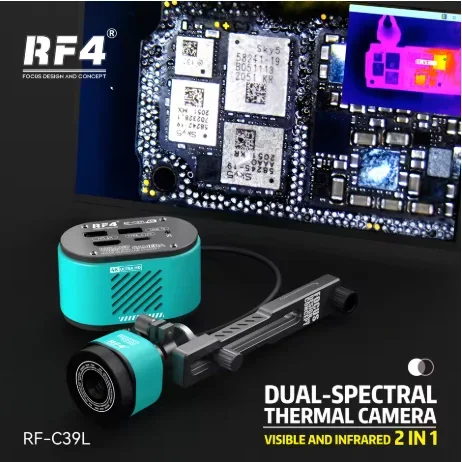 

Двойной спектральный тепловизор RF-C39L. Камера 4k. Компьютер не требуется или телефон. Захватывает видимые и инфракрасные тепловизионные изображения.