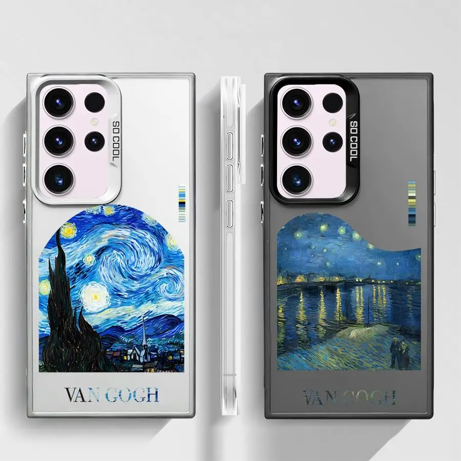 ゴッホ油絵電話ケース三星銀河 S23 S24 S25 ウルトラ S20 S22 S23 FE 注 20 ウルトラ S21 プラス S20 S24FE ソフト