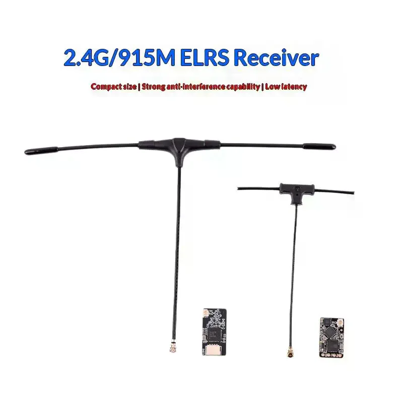 T-type Antenna ELRS 915MHz/2.4G RX V3.3.0 ExpressLRS Receiver WiFi Upgrade RC FPV Traversing Drone Accessories 1 Set