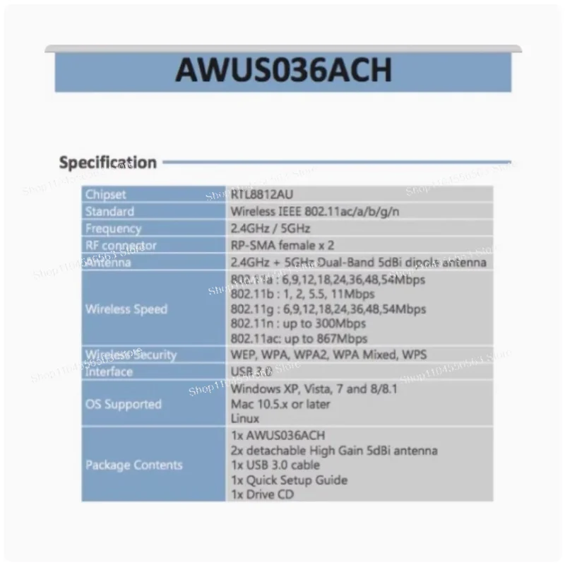 محول واي فاي عالي الطاقة فائق السرعة بسرعة 1200 ميجابت في الثانية مع شرائح RTL8812AU |   كالي لينكس، بينتيستينج، الألعاب وماك
