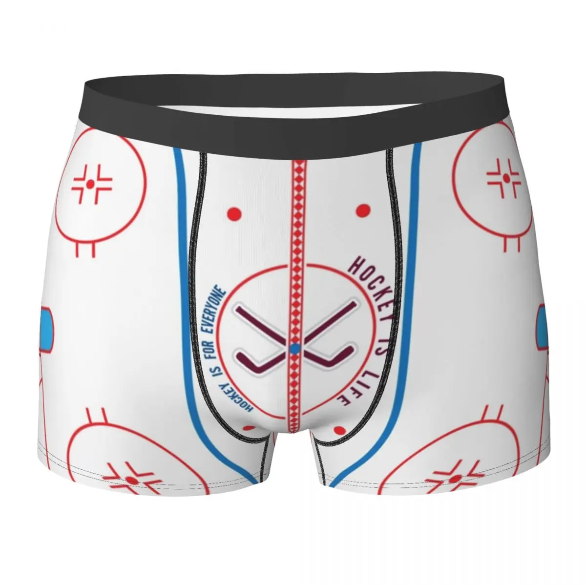 Boxer Underpants Shorts Hockey Is Life Rink Panties Male Ventilate Underwear for Homme Man Boyfriend Gifts