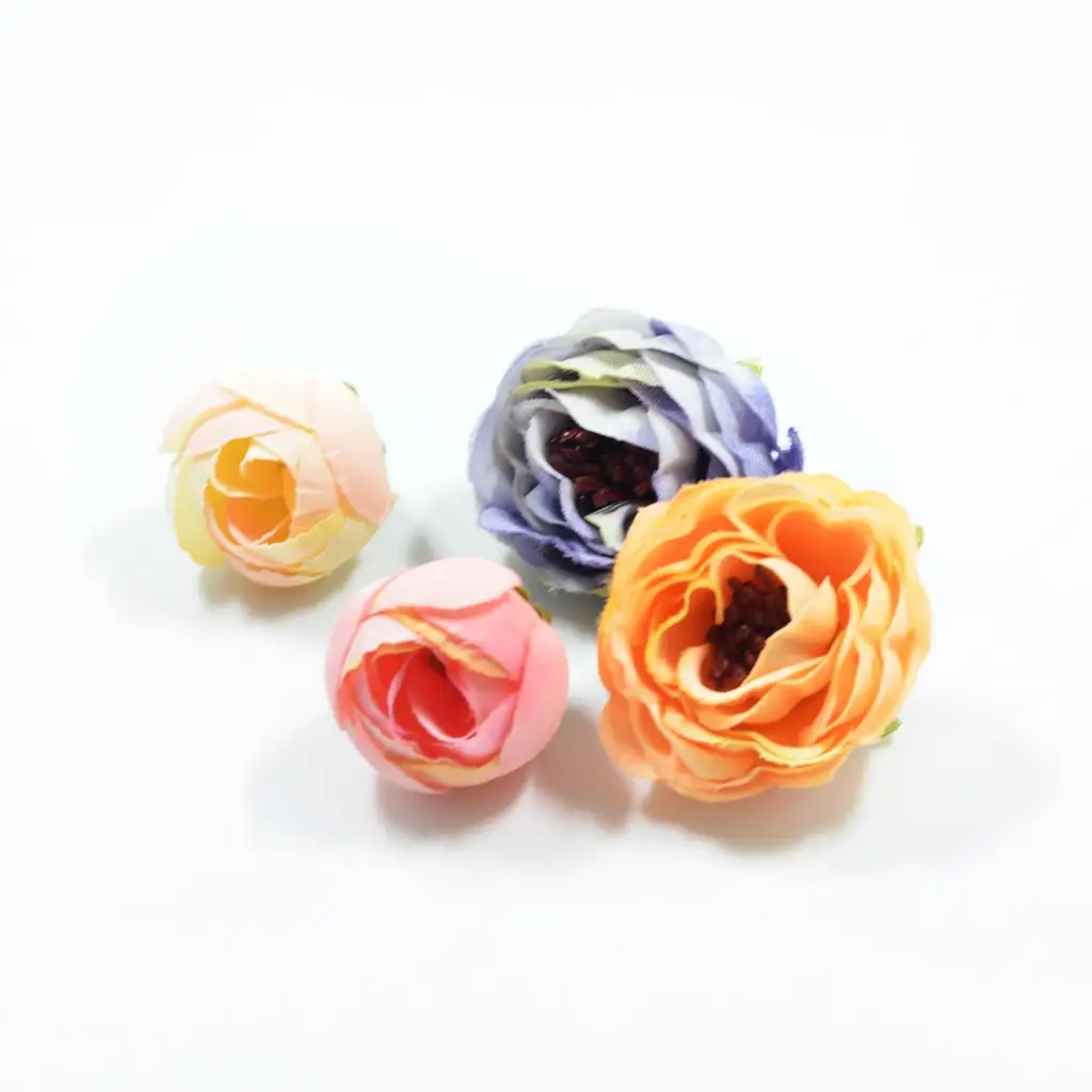 Artificial Flowers Lifelike Multicolor Silk Flower Brooch for Flamenco Dancer Pin Up DIY Crafts